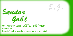 sandor gobl business card